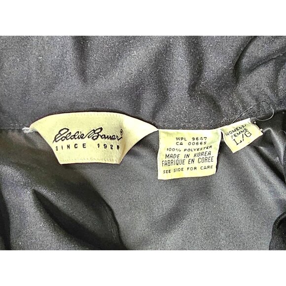 Eddie Bauer Women's Jacket L Black 100% Polyester Full Zip Snap Pockets - Picture 3 of 14